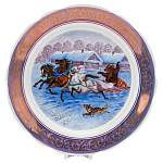 0028462  Сувенирная тарелка 36см  "РУССКАЯ ТРОЙКА.ТОПТЫГИН"
