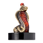 300203 -НП- Янтарный сувенир СИМВОЛ ГОДА 2025 г"КОБРА С КОРОНОЙ" 5см 