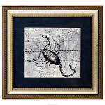Картина на сусальном золоте "Знак зодиака. Скорпион" 33х33 см