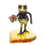 0045957/1156.1 Сувенир Лягушка с цветком Сувенир (белый)