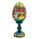 202658/34см ЯЙЦО Пасхальное двухстороннее "Московские гуляния. ХВБ"дерево/лак