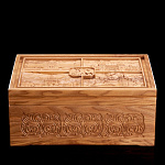0066064/RTB-70.L Шкатулка ювелирная резная двухуровневая из ясеня 