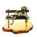 0045765/2006 Сувенир Кот Певец с гитарой на скамейке Сувенир (белый)