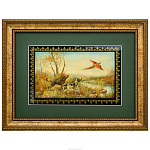 Панно с художественной росписью "Охота на фазана" 45х35 см