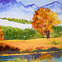 Янтарная картина "Пейзаж №4" 28х20 см, фотография 4. Интернет-магазин ЛАВКА ПОДАРКОВ