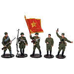 0068490 Оловянная миниатюра "Вторая Мировая Война"  (композиция из 5 фигур)