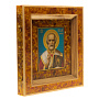 Икона янтарная "Николай Чудотворец" 24х26 см, фотография 2. Интернет-магазин ЛАВКА ПОДАРКОВ