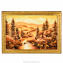 Картина янтарная "Домик у ручья" 40х60 см, фотография 1. Интернет-магазин ЛАВКА ПОДАРКОВ