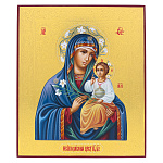 0073159 ИКОНА рукописная "БМ НЕУВЯДАЕМЫЙ ЦВЕТ"сусальное золото,чеканка 20*24 см