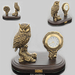 0139164/ручка Бронза Скульптура "Сова на ветке" малая 