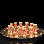 10268 Златоуст НАБОР подарочный "ДЕРЖАВНЫЙ";блюдо + 12 стопок в П/У