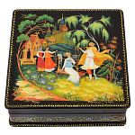 0061020 Лаковая миниатюра Шкатулка "Снегурочка" 10*10см (АР Терентьева) (п1874)