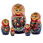 Матрешка "Цветы" 5 мест, фотография 1. Интернет-магазин ЛАВКА ПОДАРКОВ