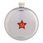 0059955/кругл-Б-ЗВЕЗДА  Сувенир ФЛЯГА  круглая большая (металл) 