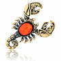 Брошь с янтарем "Скорпион", фотография 2. Интернет-магазин ЛАВКА ПОДАРКОВ