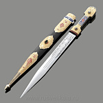 6179/Хдж Оружие сувенирное КИНЖАЛ  "Кавказский" ножны-кожа, металл 