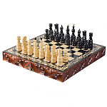 Шахматы складные резные и деревянными фигурами 36х36 см