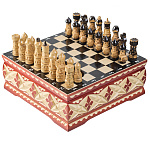 Шахматы резные и деревянными фигурами 26х26 см