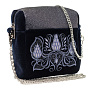 Сумка "Молли". Чернильная с вышивкой, фотография 1. Интернет-магазин ЛАВКА ПОДАРКОВ