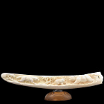 /РЛЗ Клык моржа Композиция "ВСТРЕЧА В ЛЕСУ" на подставке 