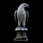0052819 СУПЕР-ЦЕНА Нат.камень Скульптура Авторская "ОРЕЛ"Стеарит с Пиритом сундук