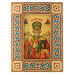 Икона из бересты "Николай Чудотворец" 26х36 см