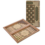 Нарды-шашки с янтарными фишками "Персидские" 49х25 см