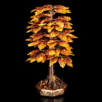 0055275-НП ДЕРЕВО ДЕНЕЖНОЕ ЯНТАРНОЕ на подставке, выс. 46см, шир. подставки 15см 117л.