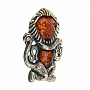 Брошь с янтарем "Знак зодиака Лев", фотография 2. Интернет-магазин ЛАВКА ПОДАРКОВ