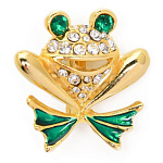  Традиции ФАБЕРЖЕ Брошь "ЛЯГУШКА ШКОДНАЯ" 2,3*2,3см 8028