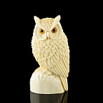  Изделия из кости Скульптура "Филин малый" Зуб кашалота,  И299