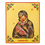 Икона на сусальном золоте "Владимирская Божья Матерь" 24х20 см