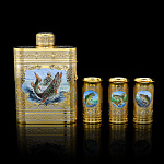 201877 Златоуст НАБОР охотничий"РЫБАЛКА" 3 стопки+фляга