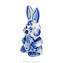 Статуэтка "Кролик с морковкой". Гжель, фотография 2. Интернет-магазин ЛАВКА ПОДАРКОВ