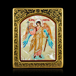 0066541-0039 Икона рукописная Ангел Хранитель перламутр 150-180 мм рама сус зол
