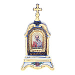 0062403 Гжель КИОТ "Николай Чудотворец"настольный выс.10смк10