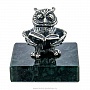 Статуэтка "Сова с книгой" на каменной подставке. Серебро 925*, фотография 1. Интернет-магазин ЛАВКА ПОДАРКОВ