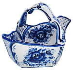 0072897 ГЖЕЛЬ Конфетница Корзина Лукошко в коб 25*19*18 см