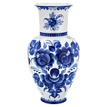 -Анд Гжель ВАЗА "РОЗЫ" кобальт 