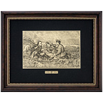  /25*32см Офорт черно-белый  "Охотники на привале" 