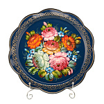 Поднос с авторской росписью "Цветы" 33х33 см