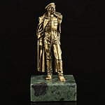 0019208 Бронза Статуэтка "Дзержинский"на камне 10,5см (13264)
