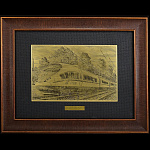 /21*40см-зол Офорт черно-белый "РЖД "Сапсан" ЗОЛОЧЕНИЕ