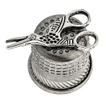 202582 Сувенир НАПЕРСТОК  НОЖНИЦЫ-АИСТ,1,8*1,5см 