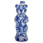 0078429 Гжель ШТОФ ТИГР ок.9*26см ок. 700m