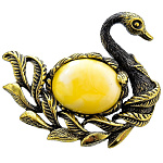 0045218/1062.4 Брошь Лебедь большой (белый)