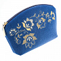 Косметичка бархатная "Весеннее настроение". Темно-синяя с золотой вышивкой, фотография 5. Интернет-магазин ЛАВКА ПОДАРКОВ