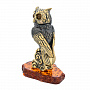 Статуэтка с янтарем "Пернатый филин", фотография 2. Интернет-магазин ЛАВКА ПОДАРКОВ