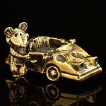 3251 Бронза Статуэтка "Крыса-гонщик с машиной"