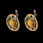 821930/8,76г  Серебро 925* СЕРЬГИ вст.Янтарь р/п